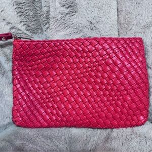 Elegant Red Woven Clutch